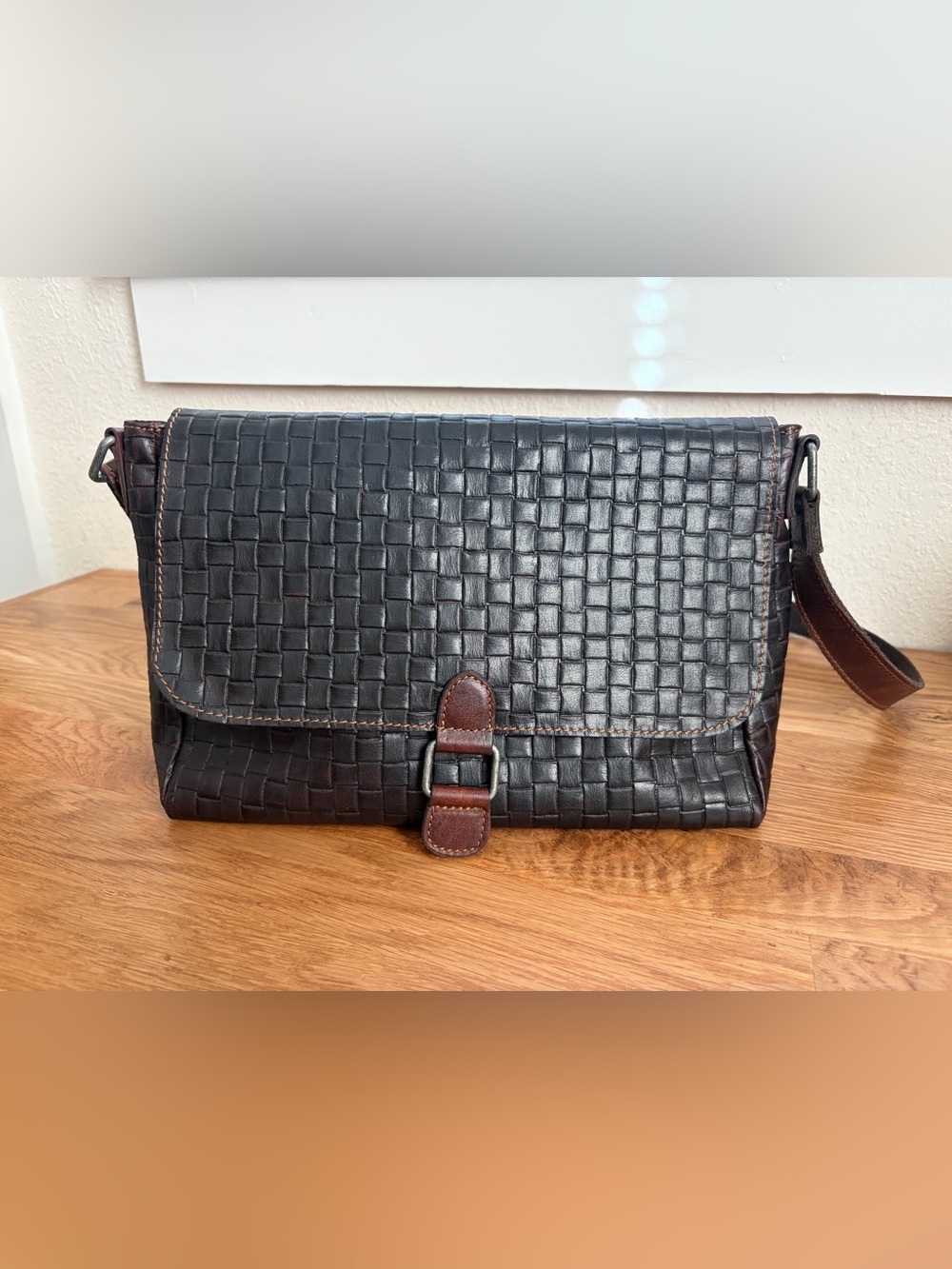Woven Leather Crossbody Bag by Jack Georges